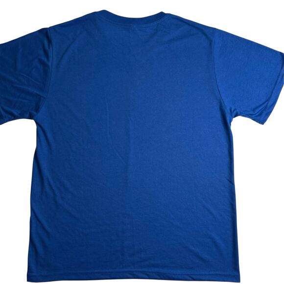 Blue Peace Sign Daisy Flower Power T-Shirt XL Hippie Retro Festival Tee - Picture 2 of 6